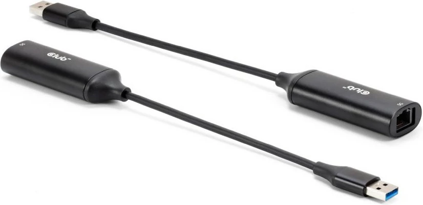 Adapter Club3D USB Type-A në RJ45 5Gbps, i zi
