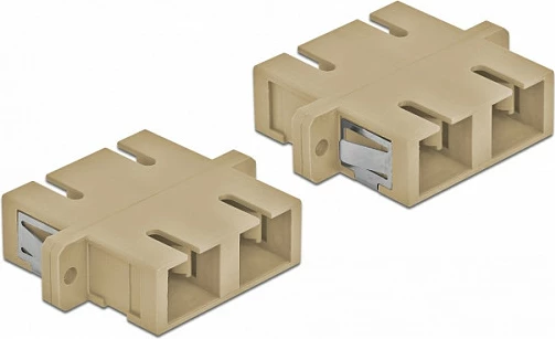 Kupler fiber optike DeLOCK SC Duplex Female-Female, 4 copë, Beige