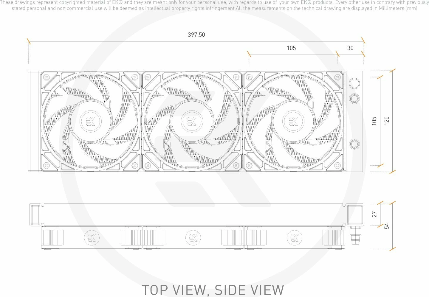 Ftohës uji AIO EK Water Blocks EK-Nucleus AIO CR360 Dark, radiator 360mm, 3x120mm PWM, pa RGB, i zi