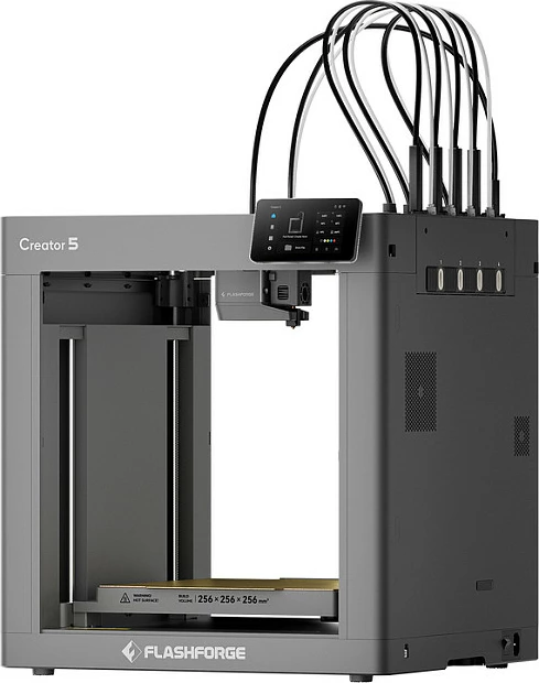 Printer 3D Flashforge Creator 5, FDM, 4 koka printimi, Wi‑Fi, ekran me prekje, gri