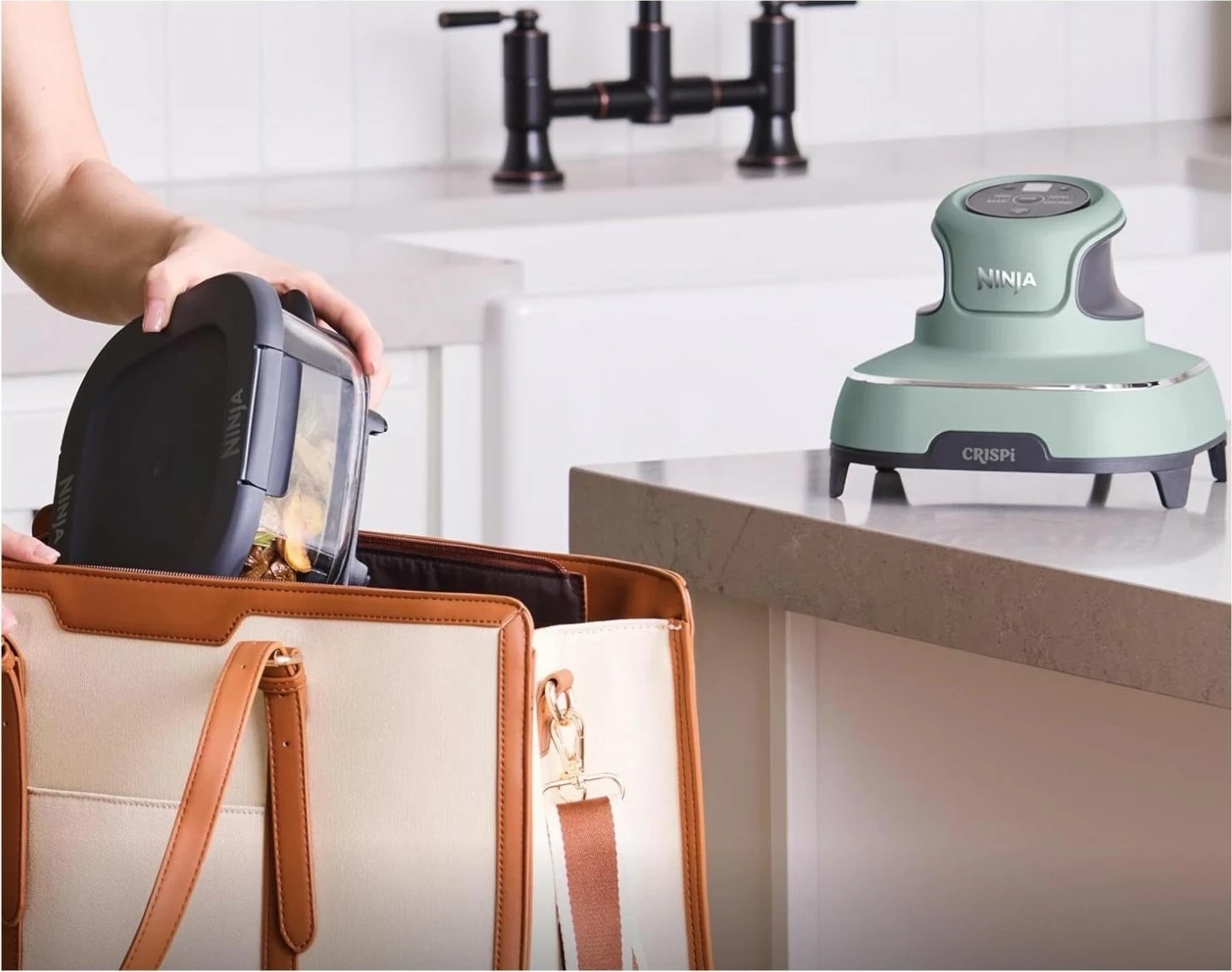 Fryer pa yndyrë Ninja Crispi FN101EU, 3.8L, 1700W, jeshile