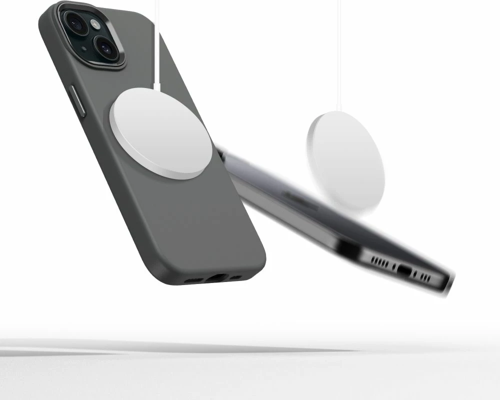 Mbështjellës Tech-Protect Silicone PUZ MagSafe për iPhone 15, Gri
