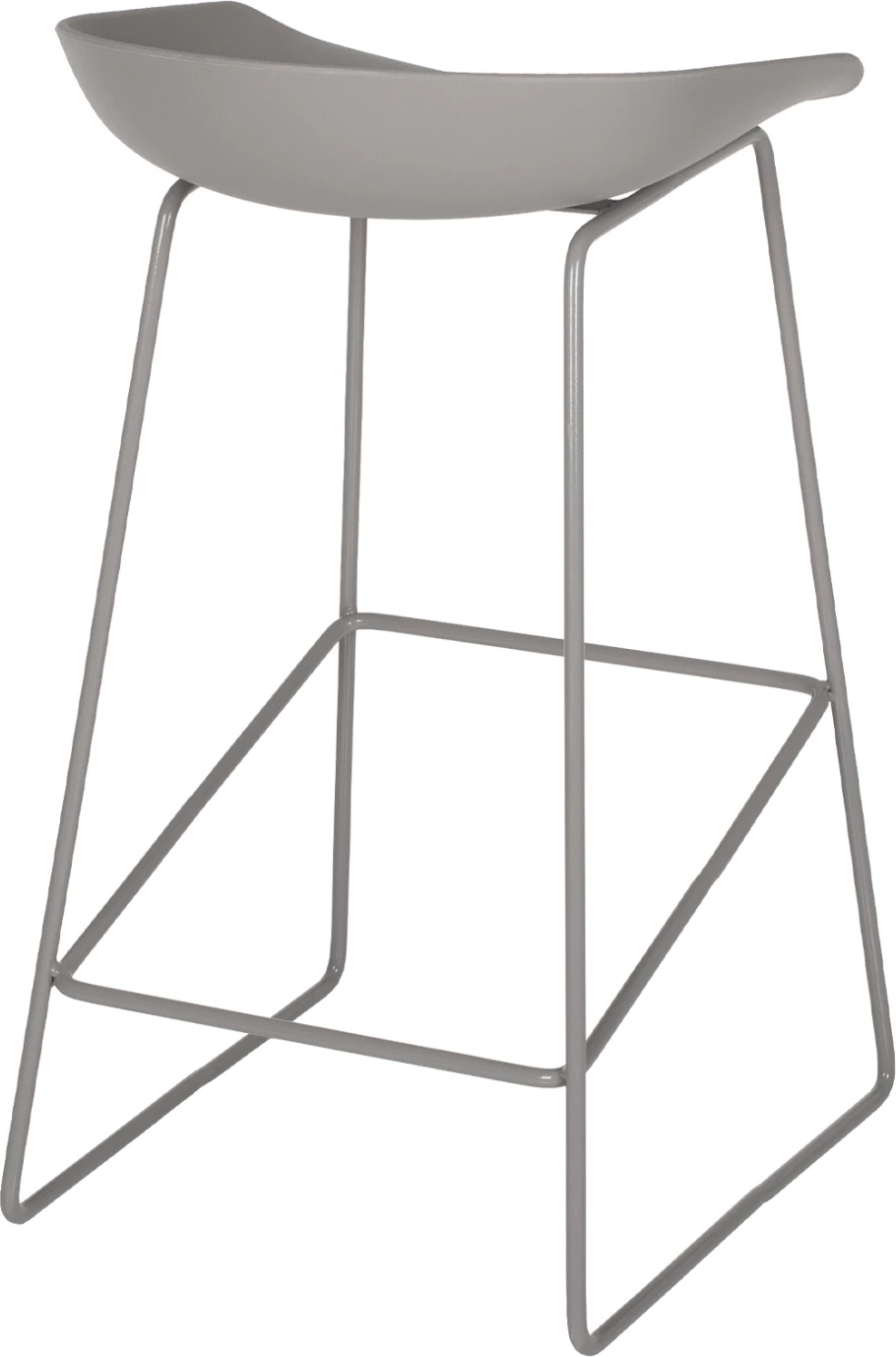 Karrige për bar metalike FH8450.10 me ulëse gri PP 47x47x83cm, set prej 2 copë