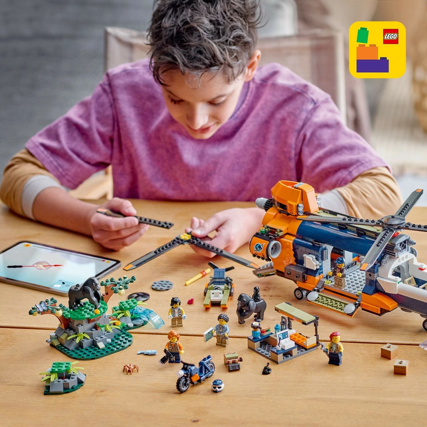 Set ndërtimi LEGO City 60437 Jungle Explorer Helicopter, shumëngjyrësh