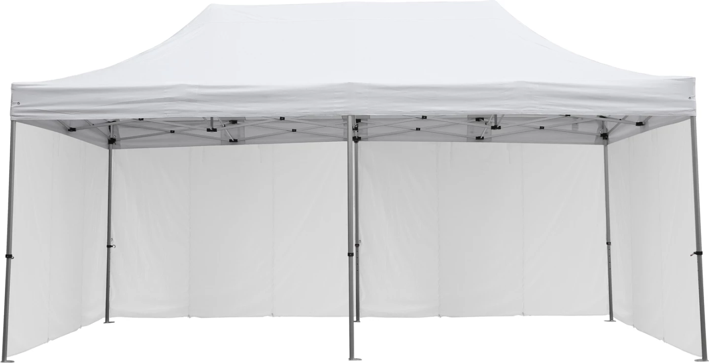 Gazebo me 4 hije anësore CRESSEN FH21099.01 i palosshëm, kornizë alumini argjendi, e bardhë 3x6x3.4Hm