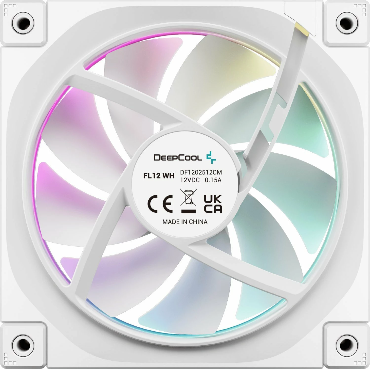 Ventilator kasë PC Deepcool FL12 WH R-FL12-WHAPN3-G, 120mm, PWM, ARGB, set 3 copë, i bardhë
