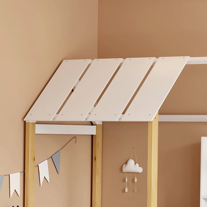 Krevat për fëmijë Bedria, stil Montessori, dru i bardhë-natyral, 190x90cm