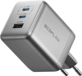 Karikues i shpejtë EcoFlow Rapid Pro 100W GaN, 3-në-1 (3 porta), gri