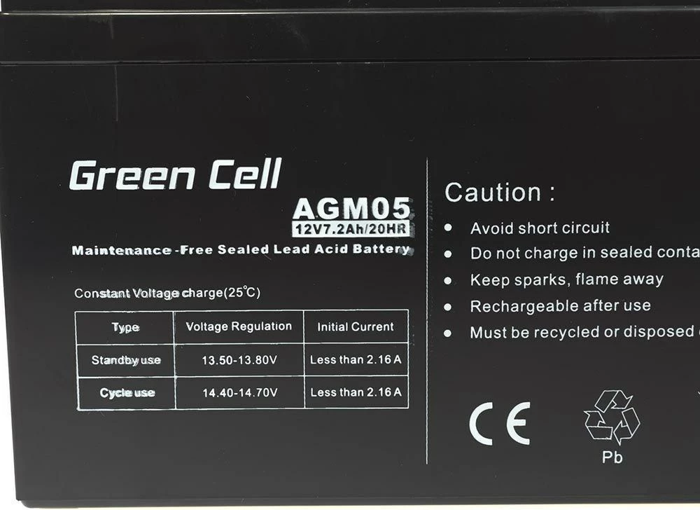 Bateri për UPS Green Cell, AGM05,12 V, 7.2 Ah