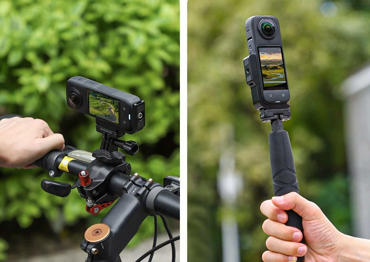 Mbajtës kornizë SunnyLife X4-ZJ826-D për Insta360 X4, 1/4'' thread, standard GoPro, quick-release magnetik, e zezë, set