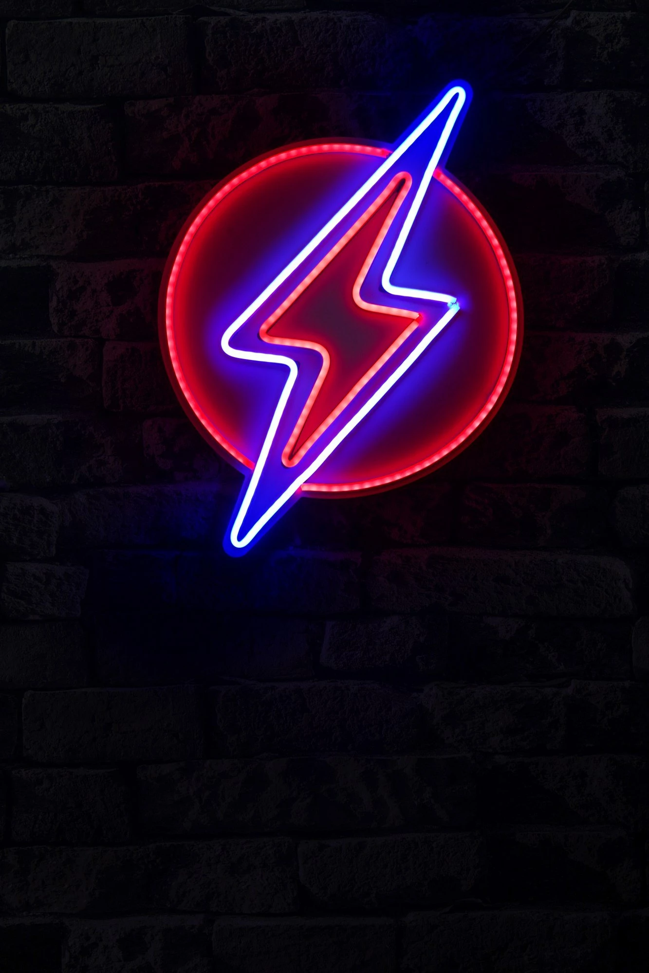 Dritë dekorative LED plastike, formë rrufeje, e kuqe dhe kaltër, Wallity, 29x40x2cm