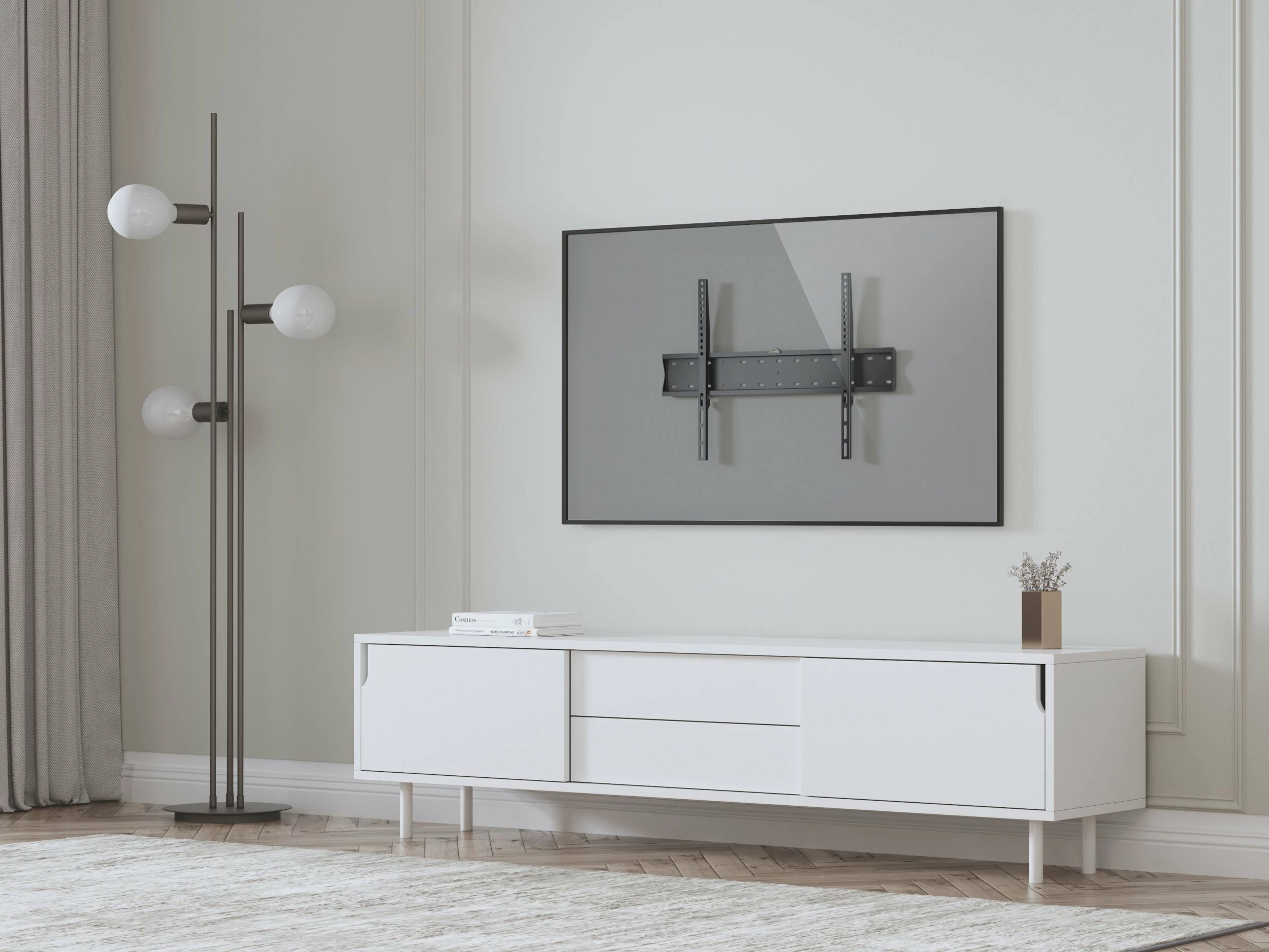 Mbajtës muri për TV Equip 650330 37\"-70\", fiks, deri 40 kg, i zi