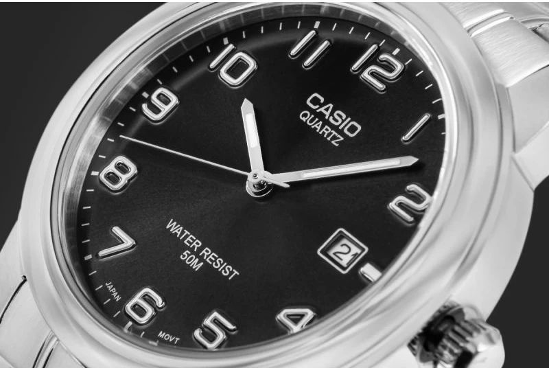 Orë dore për meshkuj CASIO MTP-1221A-1AVEG, e zezë, me kuti