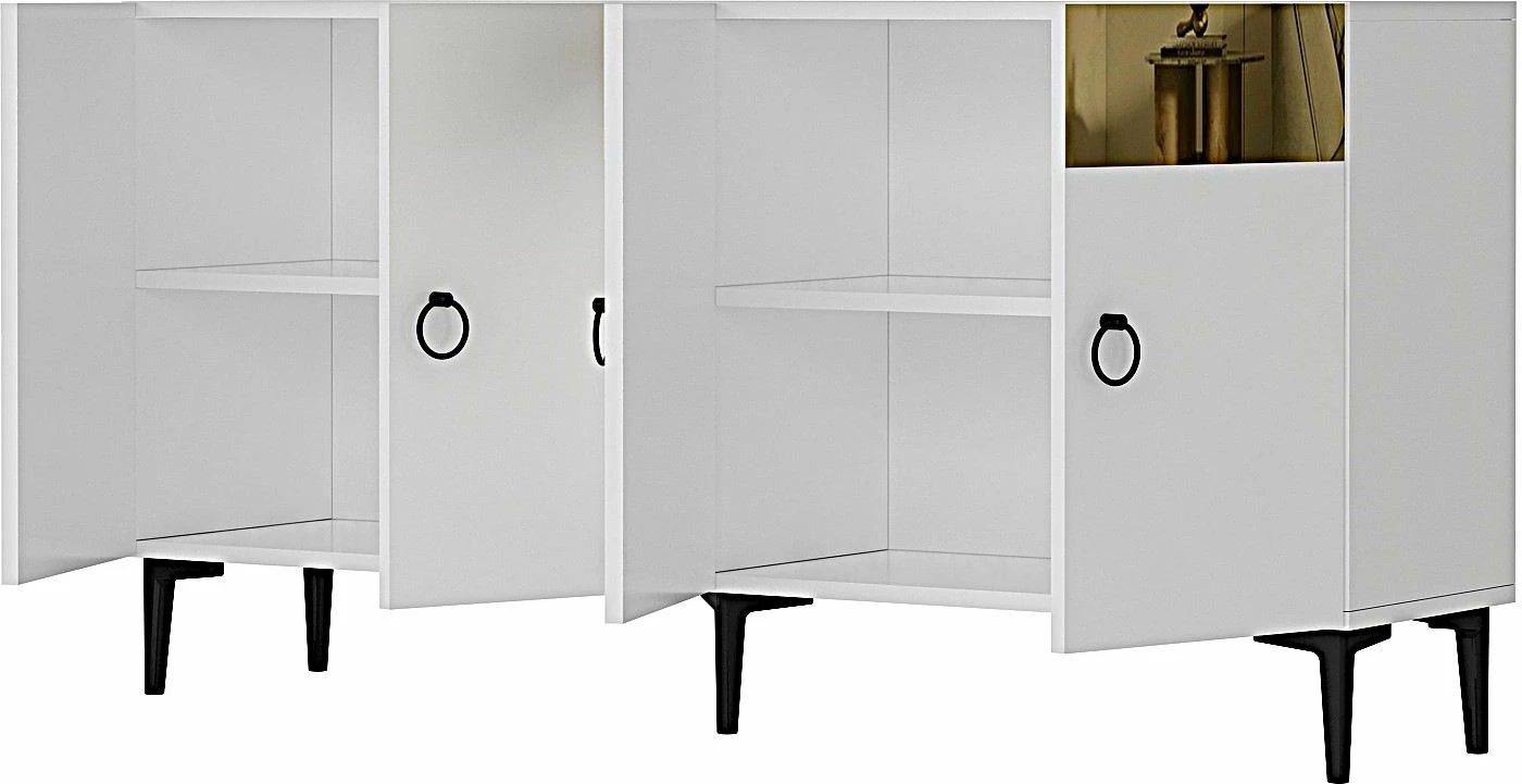 Konsol Skye Decor, Gama 150, e bardhë, ari
