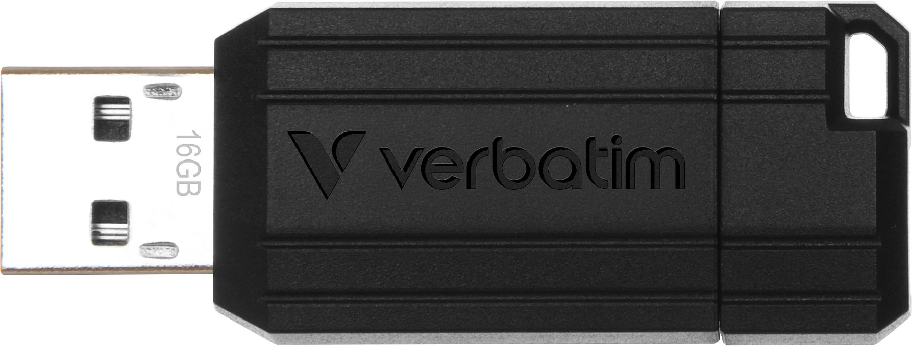 USB memorje Verbatim PinStripe 16GB, USB-A 2.0, Slide, e zezë