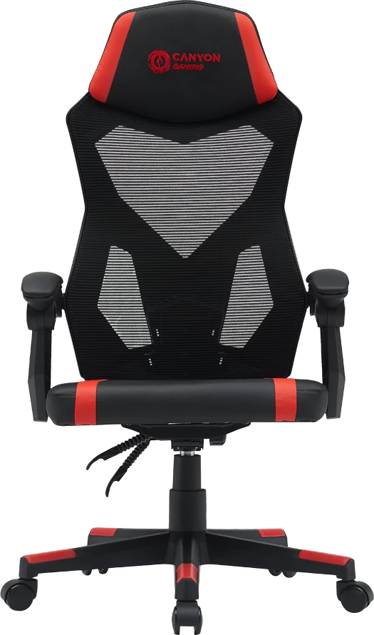 Karrige gaming CANYON Flow MCH01, rrjetë, kënd 90-135°, 120 kg, zi/kuqe