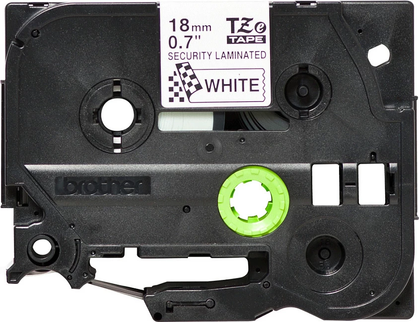 Shirit etikete Brother P-touch TZe-SE4, 18mm x 8m, e zezë në të bardhë security