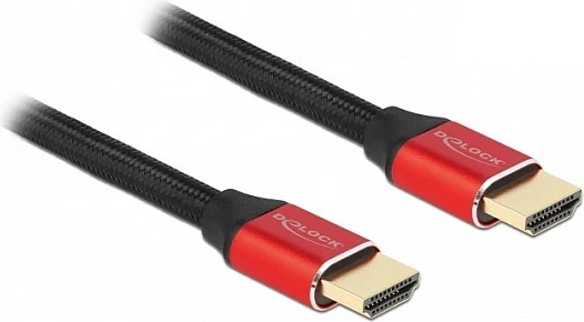 Kabëll HDMI DeLOCK Ultra High Speed 48Gbps, 3 m, 8K@60Hz, HDR/Dolby Vision, kuqe/zi