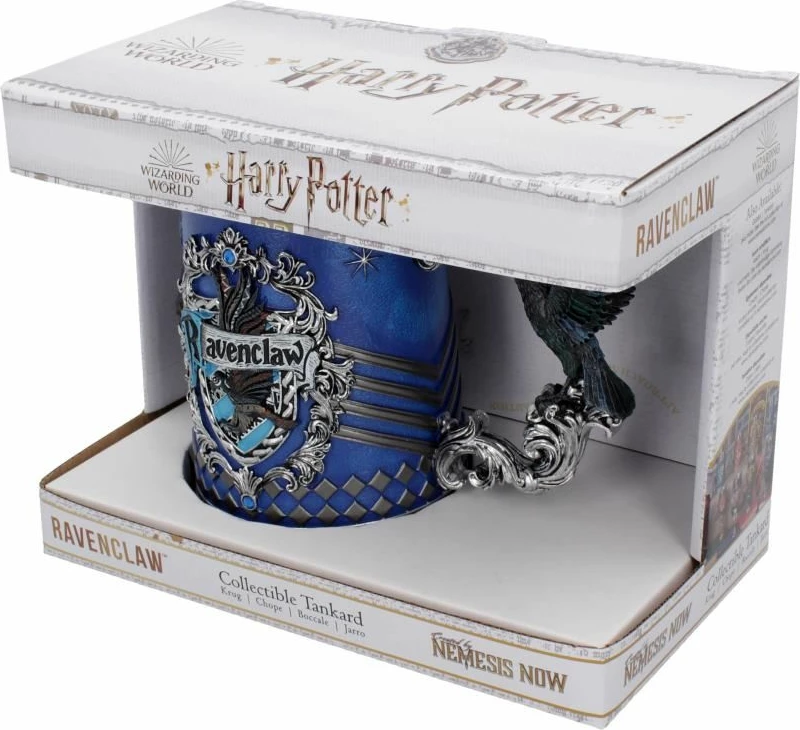 Mug NEMESIS NOW Harry Potter Ravenclaw 15.5 cm, rrëshirë me insert inox, i pikturuar me dorë, blu/bronzi