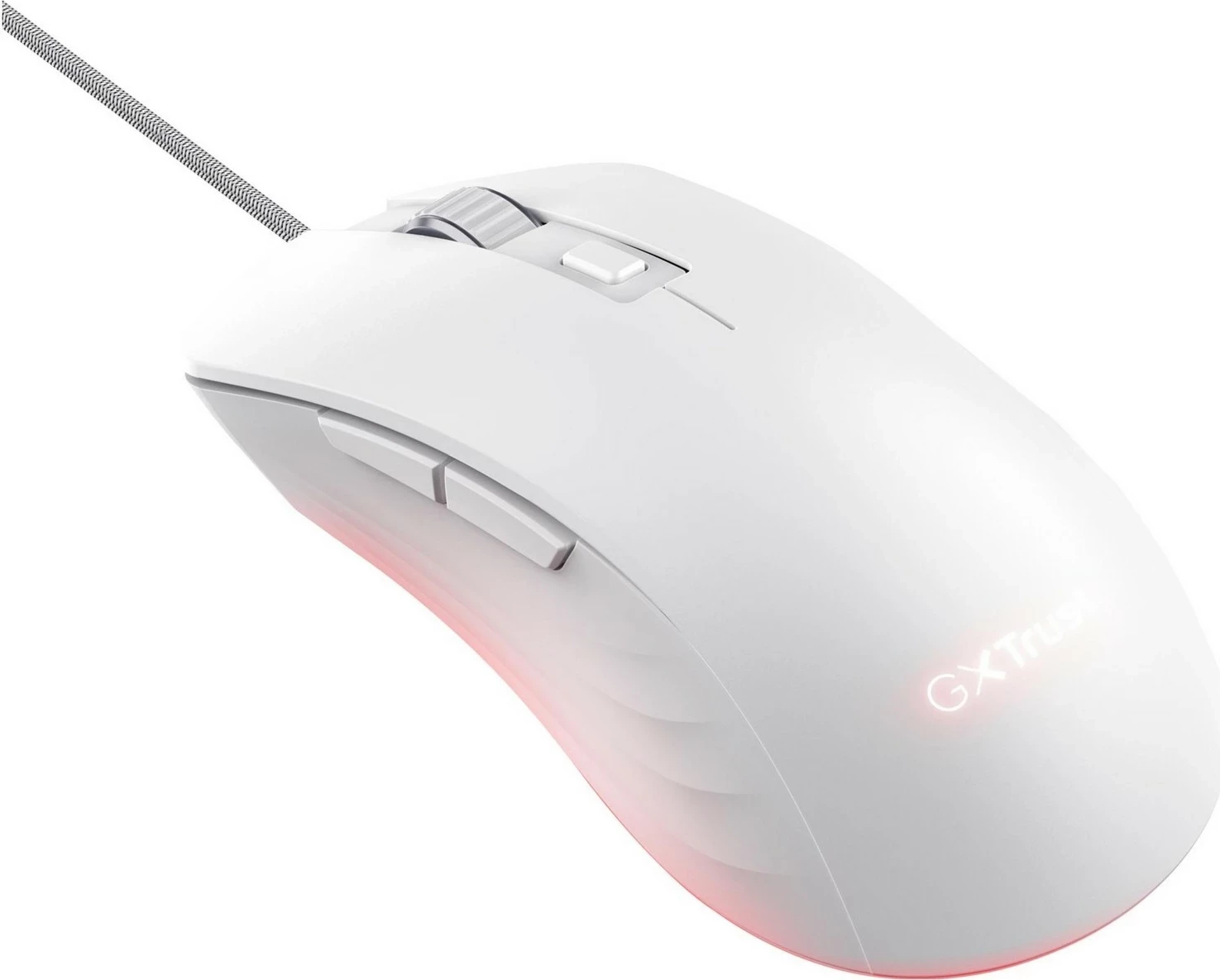 Maus Trust GXT 924 Ybar+ gaming, RGB, kabllo i thurur, i bardhë