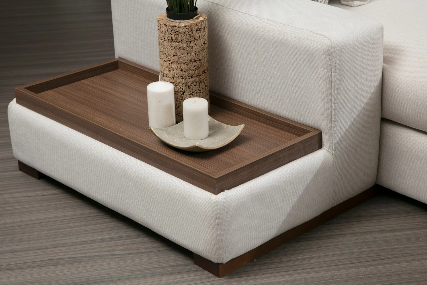Këndare Atelier del Sofa, Loop 10, ngjyrë bezhë, këmbë druri arre, 5 pjesë