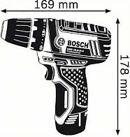 Pistoletë elektrike Bosch GSR 10.8-2-LI Professional, 10.8V, 2 shpejtësi, pa çelës, zi/blu/kuqe