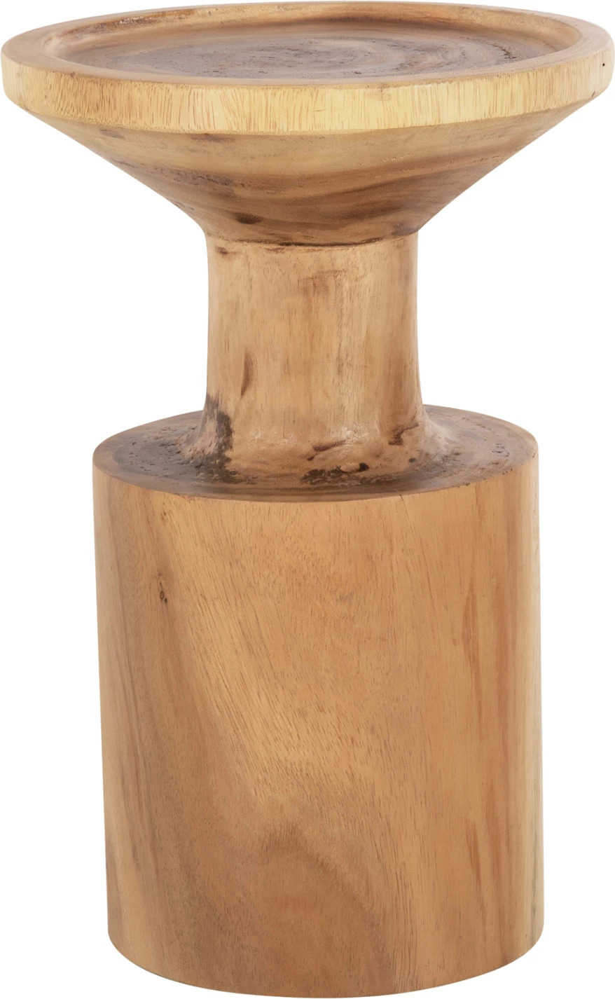 Tavolinë anësore BERMAL, dru SUAR, natyrale, Φ30x46H cm