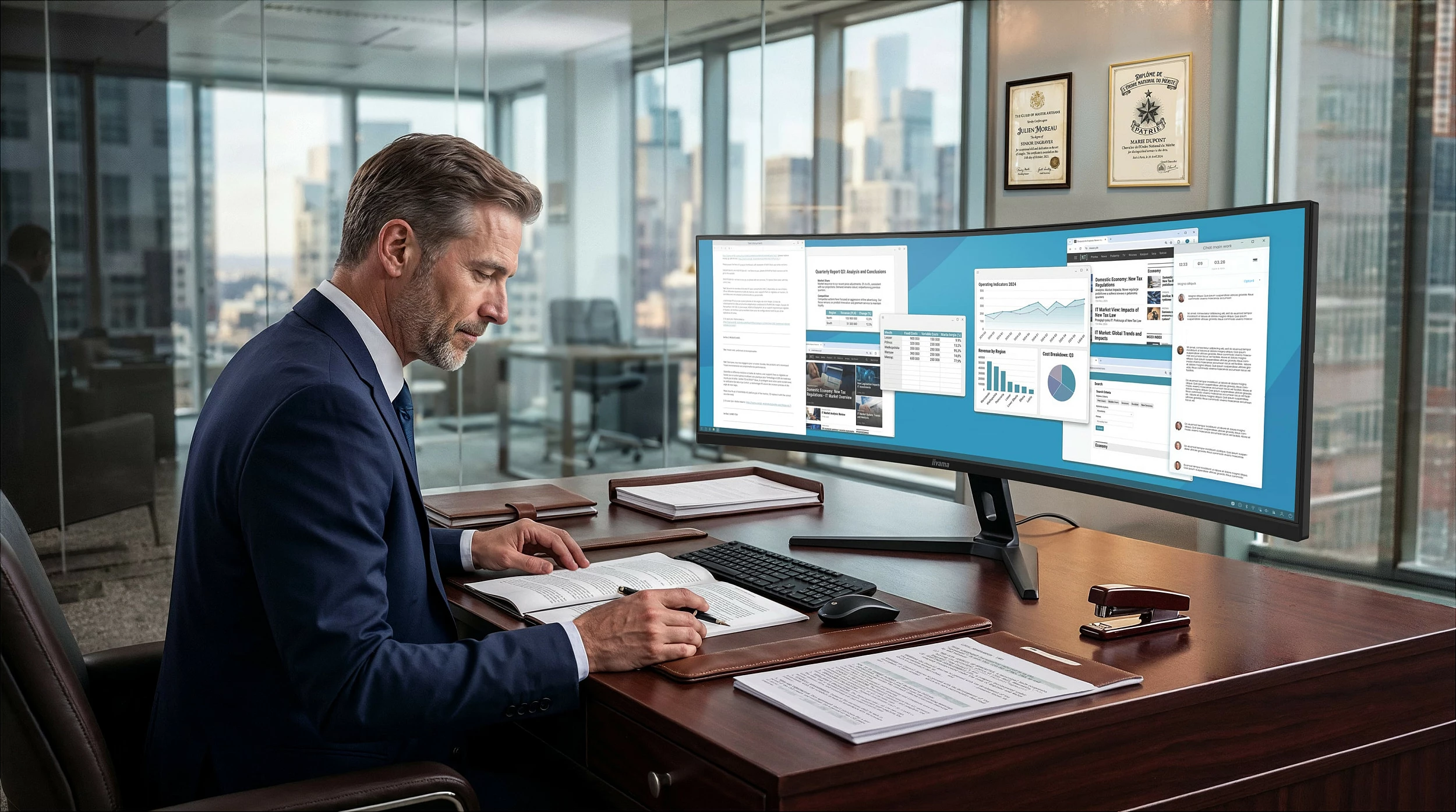 Monitor iiyama ProLite XCB4994DQSU-B1, 49", Dual QHD 5120x1440, 120Hz, 2ms, VA, i lakuar, HDR, i zi