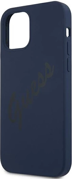 Mbështjellës Guess GUHCP12SLSVSBL për iPhone 12 mini 5.4\", hardcase TPU/silikon, Script Vintage, blu