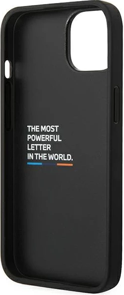 Mbështjellës BMW Leather Carbon për iPhone 14 6.1", i zi