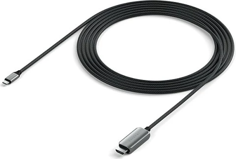 Kabllo Satechi USB-C në HDMI 2.1, 8K, 1.96m, e zezë/argjendtë