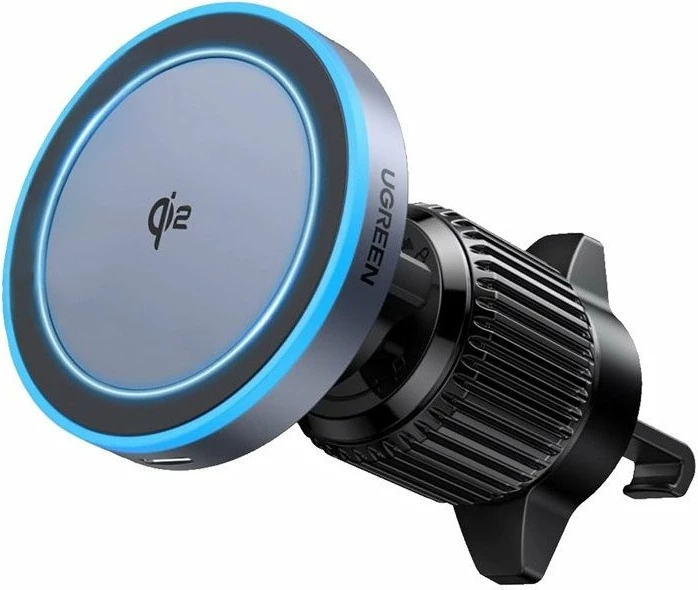 Mbajtës magnetik për celular Ugreen W708, karikues wireless Qi2 15W, për grilë ventilimi, i zi, set me kabllo USB-C