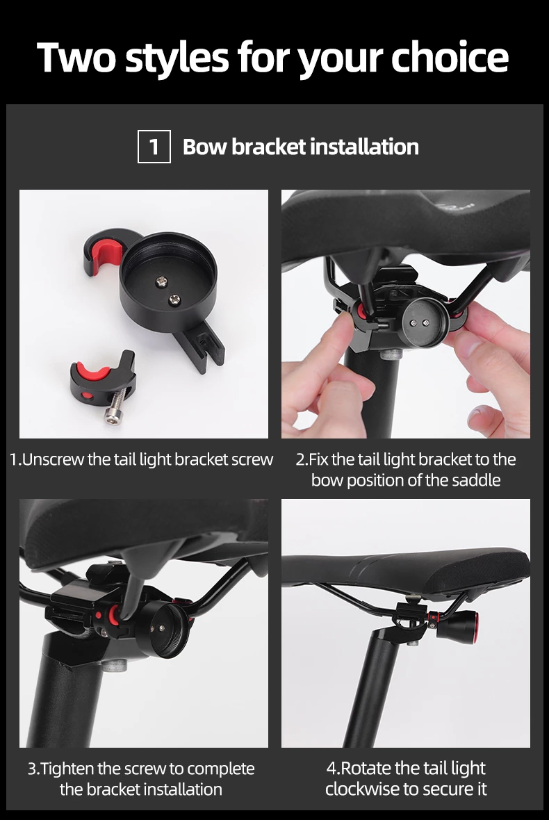 Dritë e pasme biçiklete Rockbros Q5 me sistem inteligjent ndalese, e zezë