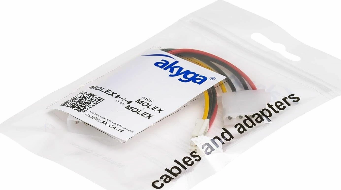 Adapter kabllo Akyga AK-CA-14 Molex x2 në miniMOLEX 4-pin, 0.15 m, multicolor