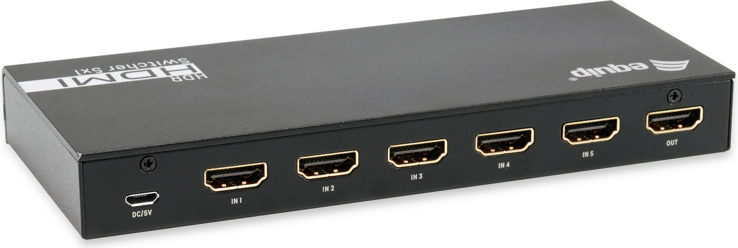 HDMI Switch Equip 332726, 5x1, HDMI 2.0, 4K@60Hz, HDCP 2.2, me telekomandë, i zi