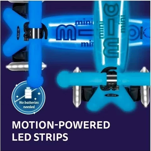 Skuter Micro Mini Micro Deluxe Glow LED Plus, Turquoise