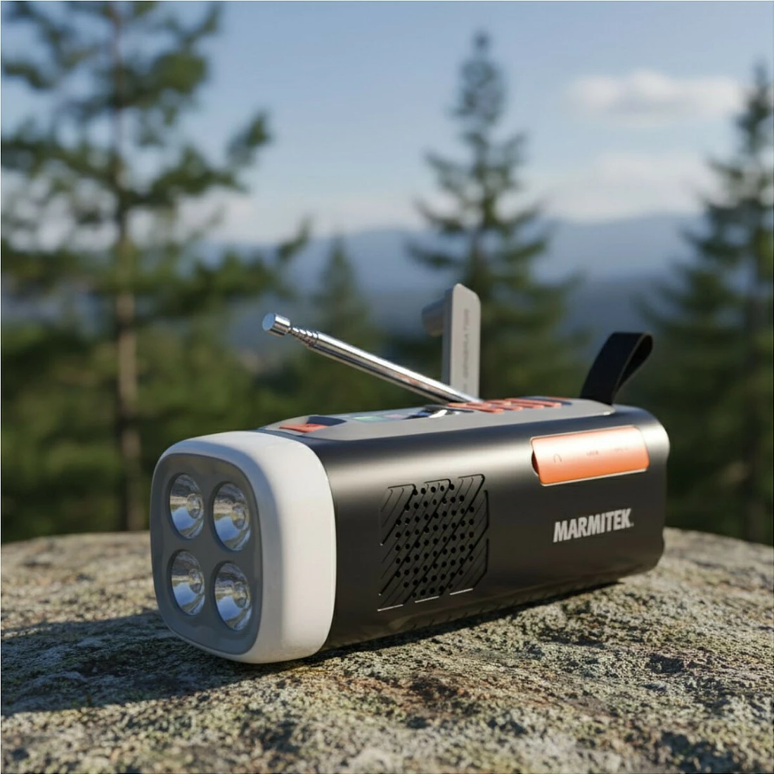 Radio portative Marmitek RESQ 200, DAB+/FM, Bluetooth 5.3, 4500 mAh, USB-C, e zezë