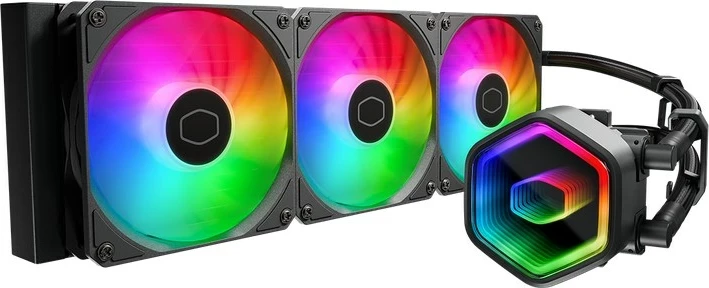 Ftohës me ujë për procesor Cooler Master MasterLiquid 360 Core II, 3 ventilatorë 12 cm, RGB, Zi