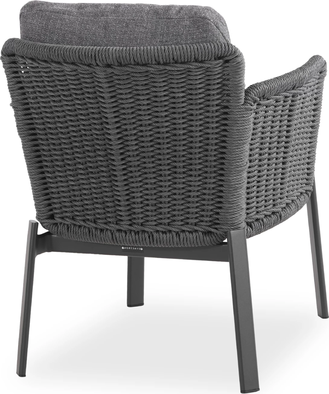 Karrige ngrënieje për jashtë, seri Destiny, alumin ngjyrë qymyr, jastëkë, ratan, 65x68x75.5-82H