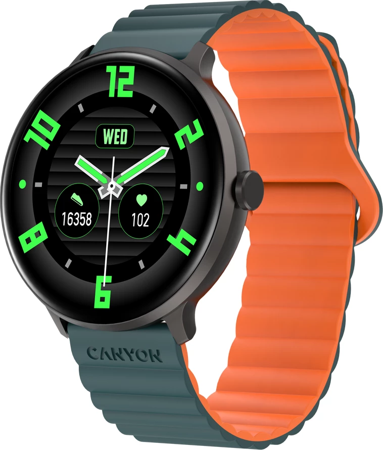 Smartwatch CANYON Jacky SW-69 1.30" Bluetooth 5.1 200mAh jeshile/portokalli