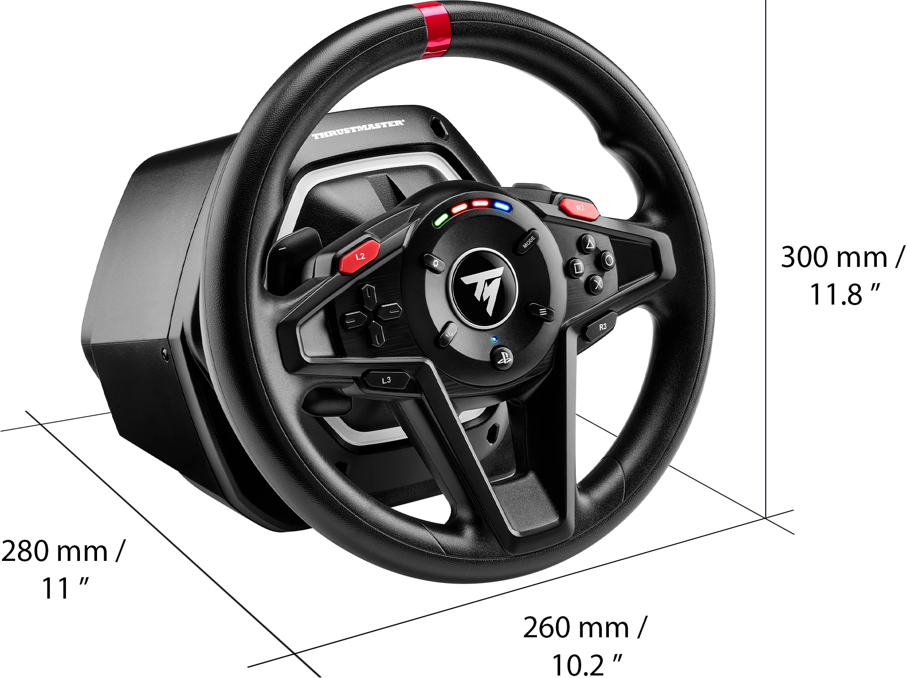 Volan dirkal Thrustmaster T128-P, Force Feedback Hybrid Drive, USB Type-C (EU plug), me pedale T2PM 2-pedale, PS5/PS4/PC, i zi