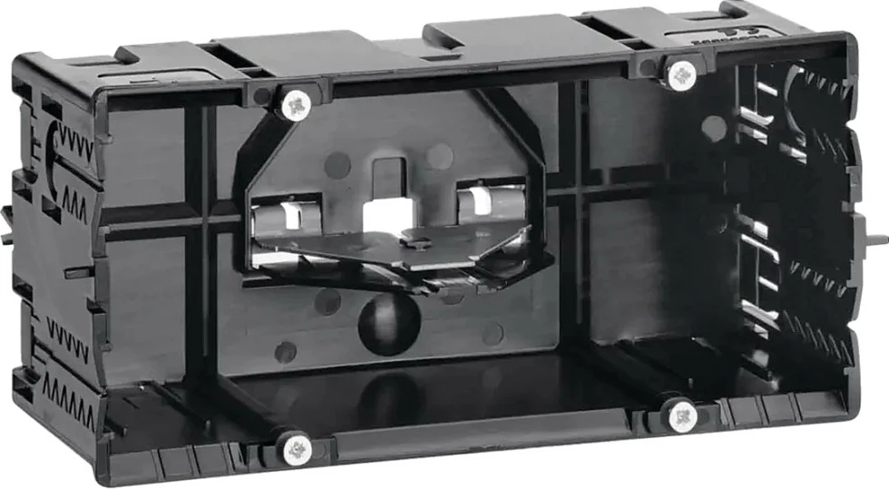 Kuti montimi 2x Hager GLS55002, poliamid, 140×68.5×52 mm, e zezë