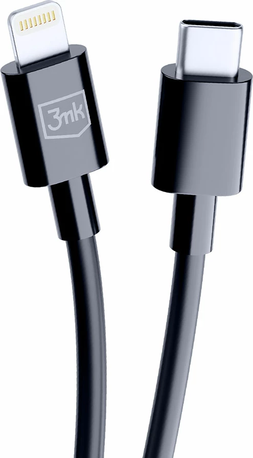 Kabllo USB-C në Lightning 3mk Hyper Cable, 1.2m, 20W, e zezë