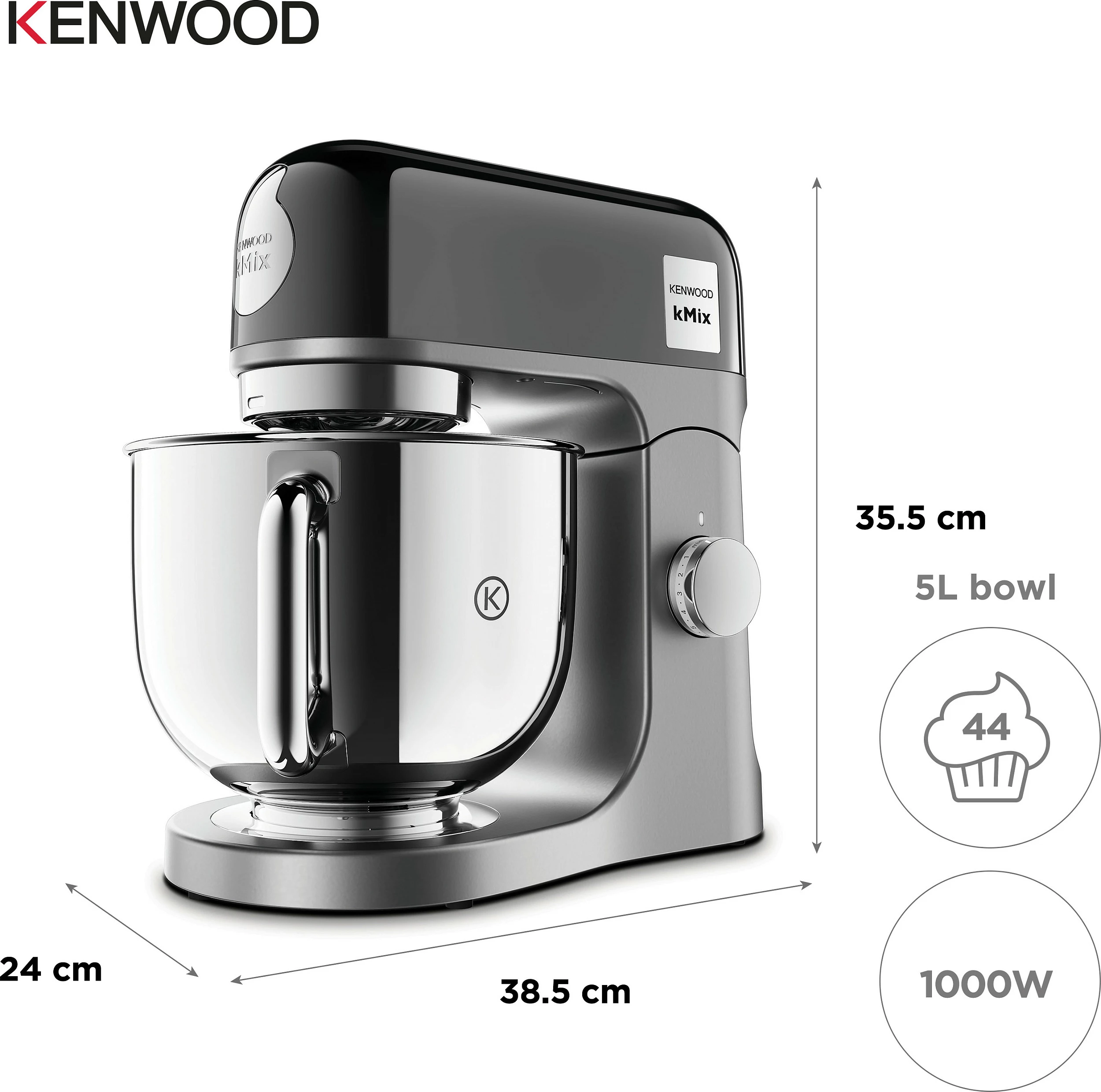 Robot kuzhine Kenwood kMix KMX760BC, 1000W, tas metalik, argjend/e zi