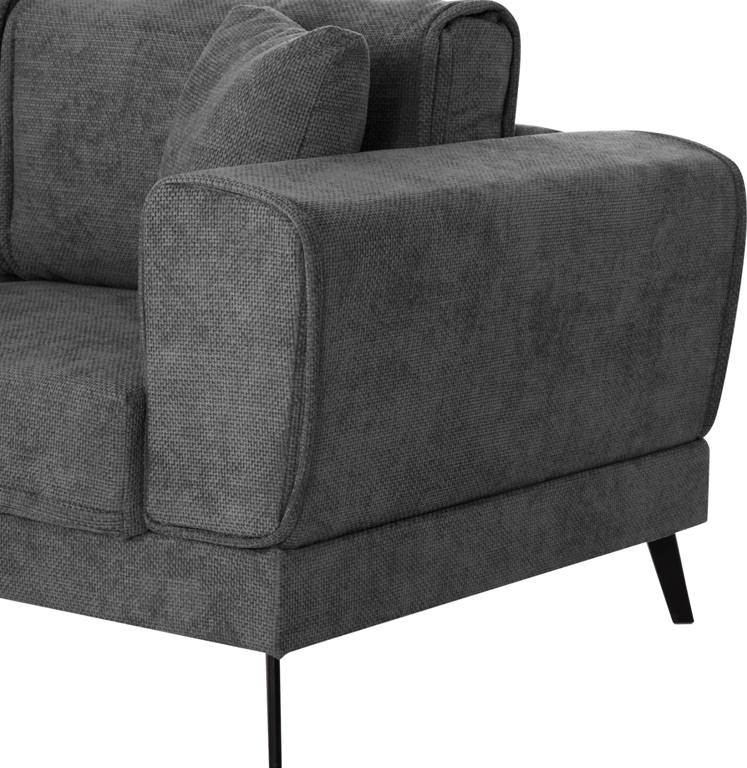 Kënd-sofëbëd majtas Zenora, material tekstili gri e errët, FH3337.01L, 303x214x80cm