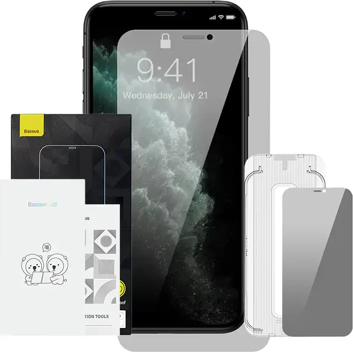 Xham i temperuar Baseus Crystal Privacy Protection 0.3mm për iPhone X/XS, Transparent