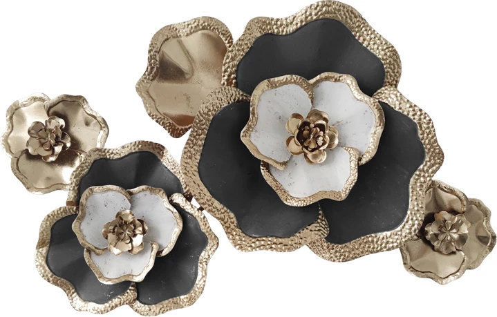 Dekor për mur Rosalia Inart metal ngjyrë ari-e zezë 90x58x7.5cm