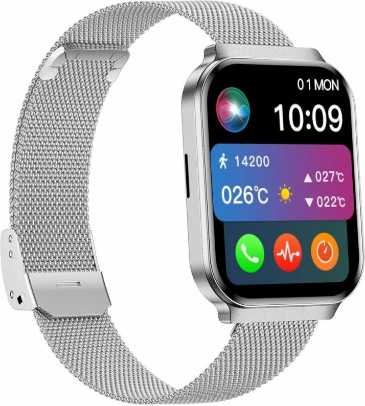 Smartwatch për femra Gravity GT44-4, rrip i bardhë + byzylyk argjendi