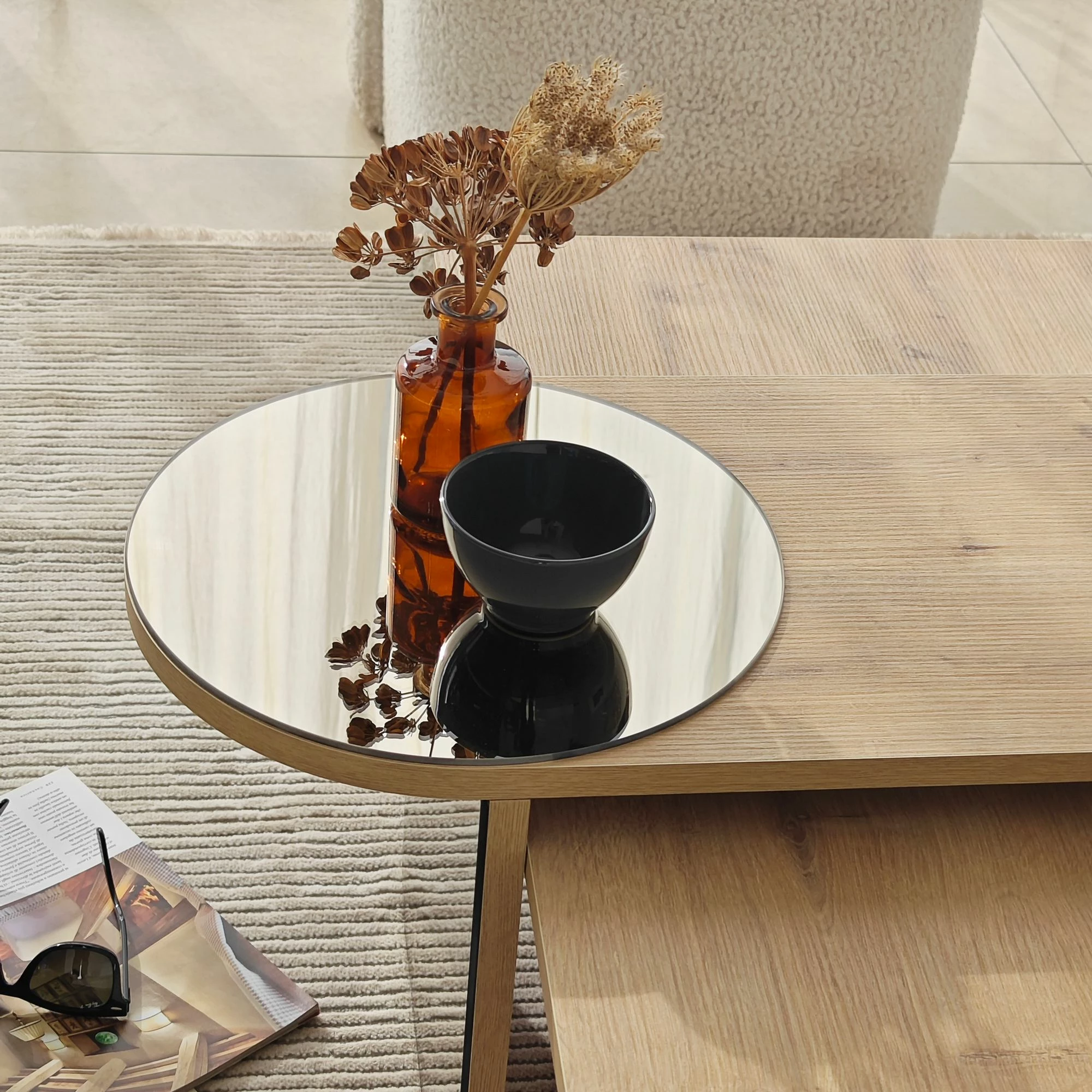 Set tavolinash kafeje Skye Decor, Luna 4, bronzie, lisi sapphire