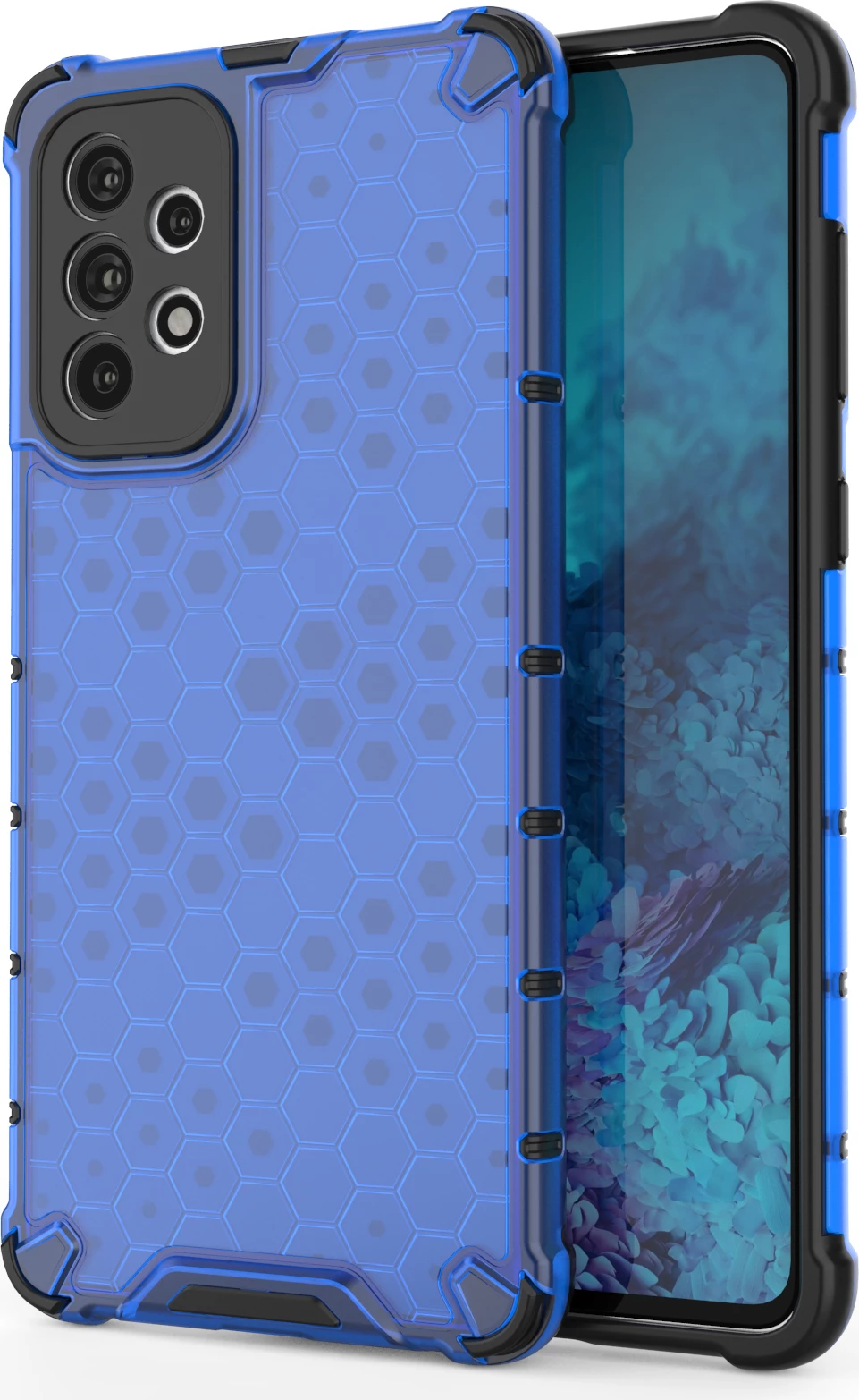 Mbështjellës Hurtel për Samsung Galaxy A73, honeycomb, xhel, Kaltër